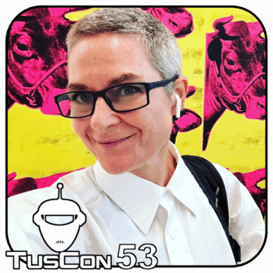 Photo of Galen Dara with the TusCon 53 logo overlay